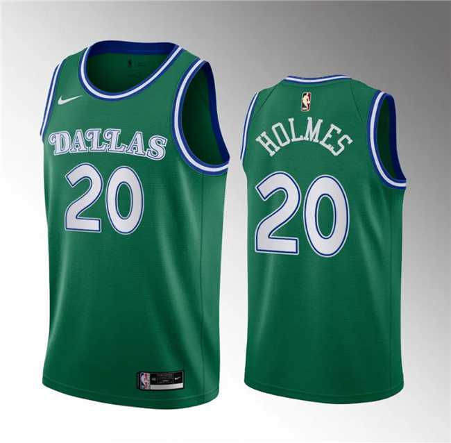 Mens Dallas Mavericks #20 Richaun Holmes Green 2023 Draft Classic Edition Stitched Basketball Jersey